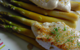 Escalopes de dinde garnies d'asperges blanches