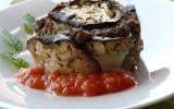 Recette originale de la Charlotte aux aubergines et sa farce à l'agneau, aux champignons et à l'ail