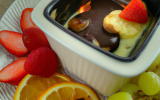 Fondu chocolat/fruits facon gratin