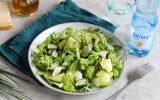 Salade de courgettes, fèves, avocat, roquette et parmesan