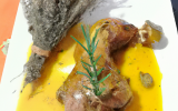 Lapin au romarin, sauce moutarde