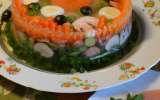 Aspic de saumon et ses légumes