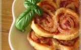 Palmiers croustillants, tomate-basilic