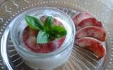 Verrine de pêches de vigne au mascarpone et basilic