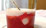 Soupe de fraises, glace de riz au lait