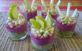 Mousse de betterave et tartare de concombre-pomme verte