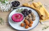 Trio de falafels et houmous de betterave