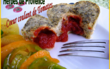 Moelleux aux herbes de Provence au cœur coulant de tomates