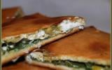 Focaccia aux épinards, au chèvre et au pistou