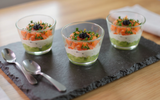 Verrine avocat-saumon-boursin