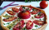 Tarte de tomates chèvre frais et jambon