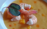 Soupe de chapon aux langoustines et sauce nantua