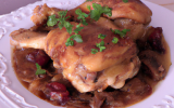 Chapon au vin rouge