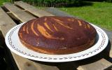 Zebra cake à la vanille, Amaretto, chocolat et orange confite