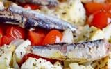 Tomates rôties à la feta et aux petites sardines