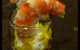 Verrine de crevettes et mangue d'Inde