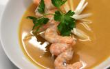 Soupe de crevettes et asperge