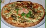 Tarte aux petits pois et aux crevettes