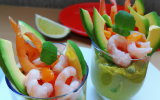 Verrine avocat crevettes pamplemousse