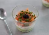 Verrine avocat-saumon-boursin