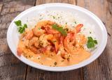 Crevettes à l’ail et lait de coco façon curry