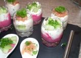 Verrine de betterave et concombre