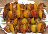 Brochettes abricots/poulet mariné à l'abricot