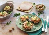 Champignons gratinés et farcis au rôti