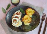 Roulades de dinde au jambon et tomates séchées, sauce au Morbier