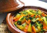 Tajine de carottes, petits pois et pommes de terre