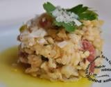 Risotto aux merguez, chou rave et haricots jaunes