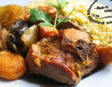 Tajine d'agneau aux coings, oignons et aux fruits secs