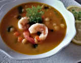 Soupe de crevettes aux lentilles