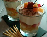 Verrine de fruits épices et crème à la chicorée