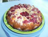 Gâteau yaourt aux framboises et à la vanille