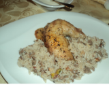 Poulet farci à la viande hachée riz et fruits secs (liban)