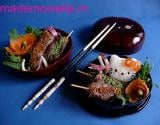 Brochettes d'aiguillettes de canard au jus de cerise