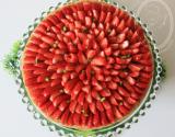 Tarte aux fraises, crème d'amande et pistaches torréfiées