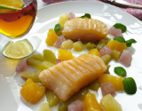 Filets de limande aux fruits de saison et saveur grand marnier