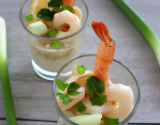 Poireaux aux crevettes en verrines