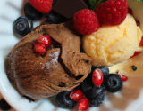 Glace choco, vanille et fruits