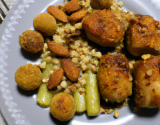 Poularde bruxelloise avec croquettes aux amandes