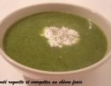 Velouté de roquette et courgettes au chèvre frais