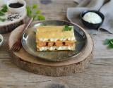 Millefeuille croustillant de saumon MOWI Traiteur Fumé 3 poivres et baie de Sichuan au fromage frais