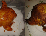 Poulet farci rôti sur une neige de sel
