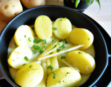 Pommes de terre au four crème fouettée gingembre et citron vert