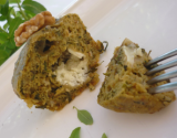 Moelleux au pesto de noix et son cœur de chèvre fondant