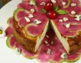 Cheesecake au Roquefort Papillon, Brousse et Carpaccio de Radis Red Meat