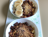 Crumble pomme-bananes et duo de chocolat