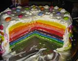 Rainbow cake à la mousse de chocolat blanc